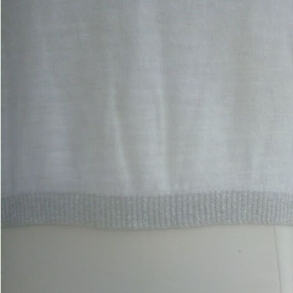 Loft Sweater Women's Cream Tan Shimmer Edges Cotton Linen Blend 3 / 4 Sl… - Picture 6 of 10